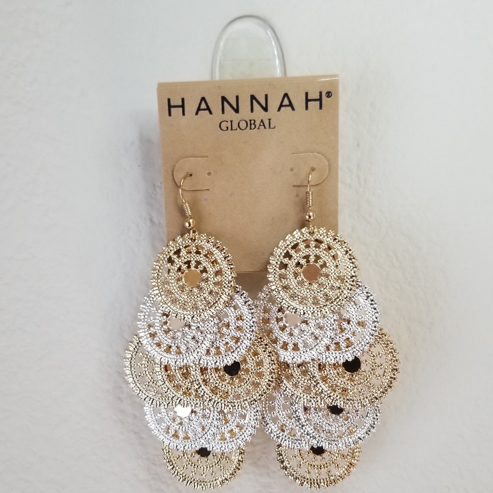 Gold and Silver Chandelier Earrings